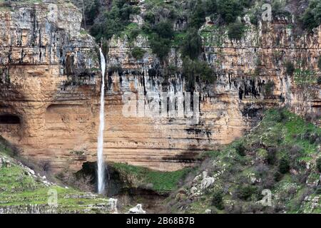 Waterfall in Bsharri, Lebanon Stock Photo