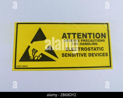 Electrostatic sensitive devices marking label and electronics PCB with ...