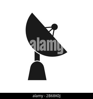 Icon of a satellite dish. Simple flat design for websites and apps Stock Vector
