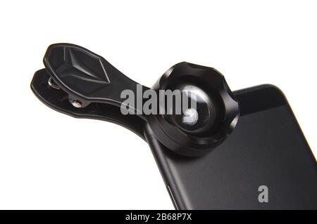 Special close up macro filter for smartphone camera improvement Stock Photo