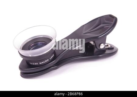 Special close up macro filter for smartphone camera improvement Stock Photo