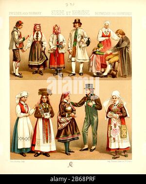 Fashion, clothes, costumes in Sweden around the 19th century, from the ...