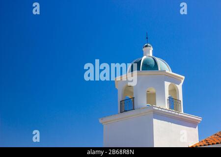 Tiled Dome On White Building Belfry Stock Photo
