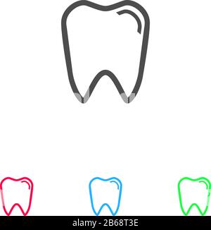 Tooth icon flat. Color pictogram on white background. Vector illustration symbol and bonus icons Stock Vector