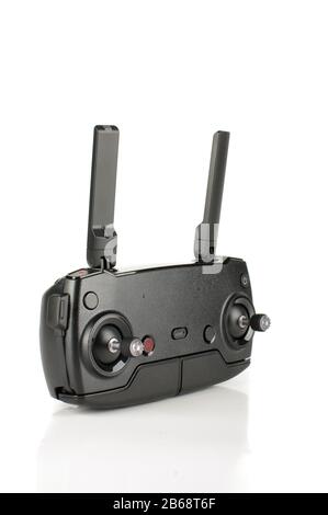 Wireless radio frequency remote controller transmitter isolated on the white background Stock Photo