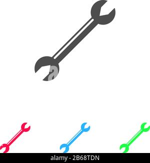 Wrench icon flat. Color pictogram on white background. Vector illustration symbol and bonus icons Stock Vector