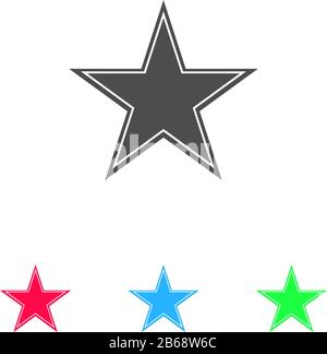 Star icon flat. Color pictogram on white background. Vector illustration symbol and bonus icons Stock Vector
