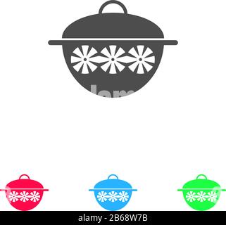 Pot icon flat. Color pictogram on white background. Vector illustration symbol and bonus icons Stock Vector