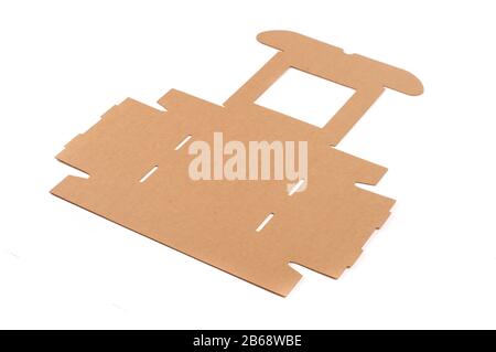 Delivery package box made from cardboard isolated on the white background Stock Photo
