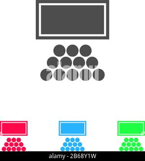 Cinema icon flat. Color pictogram on white background. Vector illustration symbol and bonus icons Stock Vector