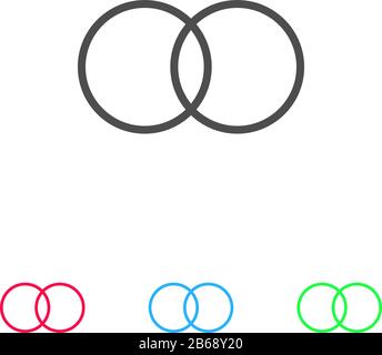 Wedding rings icon flat. Color pictogram on white background. Vector illustration symbol and bonus icons Stock Vector
