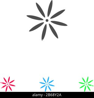 Flower icon flat. Color pictogram on white background. Vector illustration symbol and bonus icons Stock Vector
