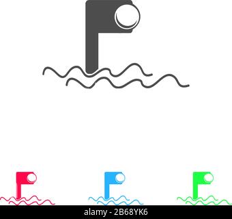 Periscope icon flat. Color pictogram on white background. Vector illustration symbol and bonus icons Stock Vector