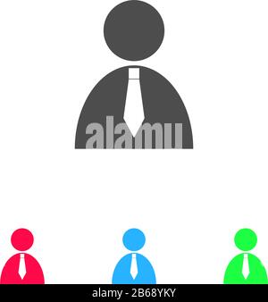 Boss icon flat. Color pictogram on white background. Vector illustration symbol and bonus icons Stock Vector
