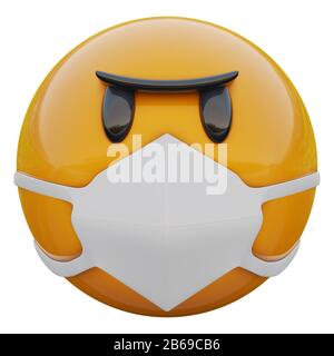 Download 3d Render Of Very Angry Yellow Emoji Face In Medical Mask Protecting From Coronavirus 2019 Ncov Mers Ncov Sars Bird Flu And Other Viruses Germs An Stock Photo Alamy PSD Mockup Templates