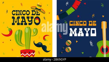 Cinco de mayo background illustration vector. Mexican event background illustration vector Stock Vector