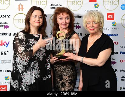 Ruth Jones, Melanie Walters and Alison Steadman (left to right)from Gavin and Stacey, with the Entertainment Programme Award Sponsored by Kantar at the TRIC Awards 2020 held at the Grosvenor Hotel, London. Stock Photo