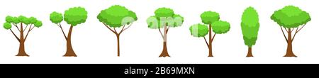 Green tree set Stock Vector