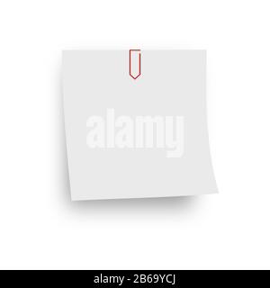 sheet with red clip isolated on white Stock Photo