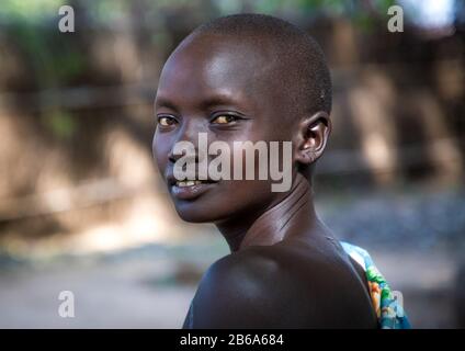 Portrait of a Larim tribe woman, Boya Mountains, Imatong, South Sudan Stock Photo