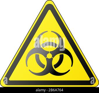 triangular yellow and black biohazard warning sign vector illustration Stock Vector