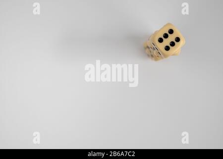 lots of free space for text on a light background, a stack of cubes in the top right Stock Photo