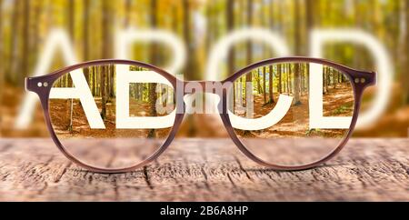 glasses with correction of blur Stock Photo