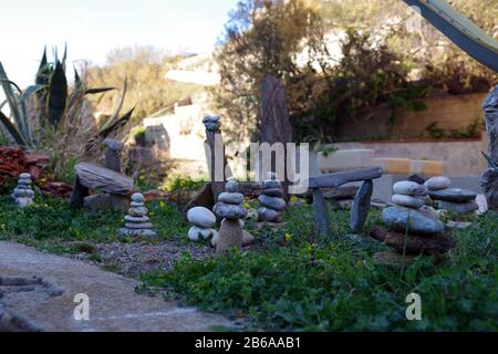 The ancient mining village named Argentiera, in Northern Sardinia. The silver mine, one of the most important in Italy, was active until the 1950s Stock Photo