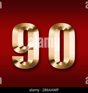 Golden number 90 Stock Photo