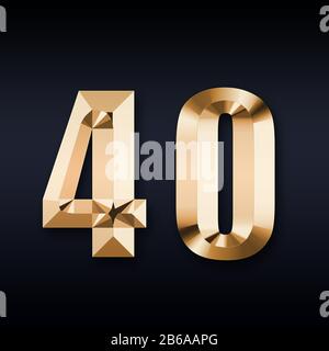 Golden number 40 Stock Photo