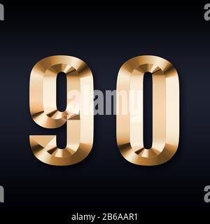 Golden number 90 Stock Photo