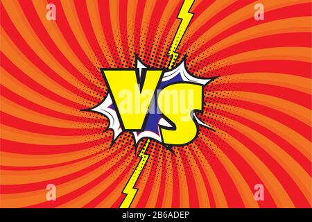 Versus.Fight background comic pop art style design.vs letters in speech bubble.Stock vector illustration Stock Vector