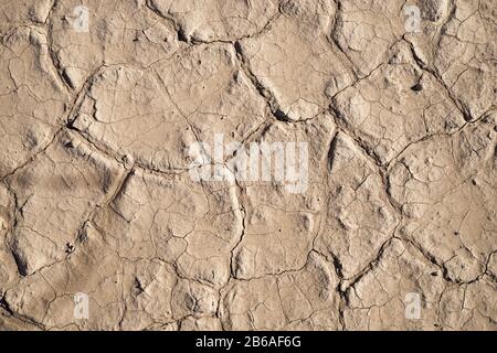 dry mudcracked ground in the Mojave Desert Stock Photo
