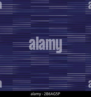 Spliced vector broken stripe texture. Variegated mottled check grid line background. Seamless rough grunge pattern. Distorted masculine shirting all Stock Vector