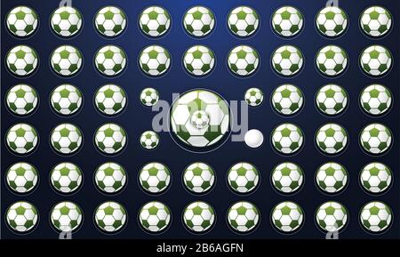 Collection of footballs on abstract background Stock Vector