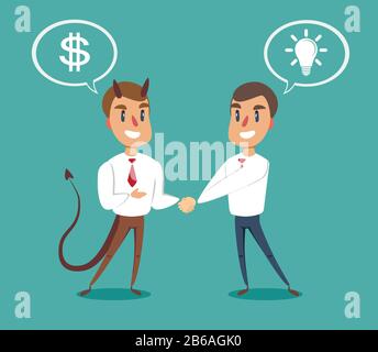 Two businessmen shaking hands to seal an agreement. Stock Vector