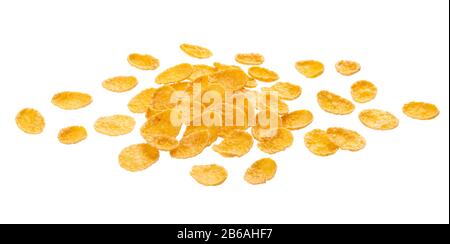 Corn flakes isolated on white background with clipping path Stock Photo