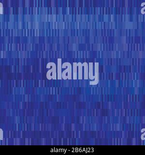 Classic blue spliced vector broken pixel texture. Variegated mottled dotted line background. Seamless futuristic stripe pattern. Distorted masculine Stock Vector