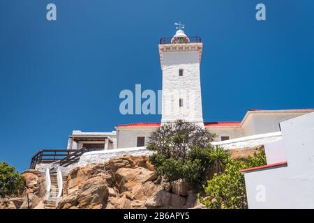 The Cape St. Blaize Lighthouse near Mossel Bay, a point along the Garden Route in South Africa Stock Photo