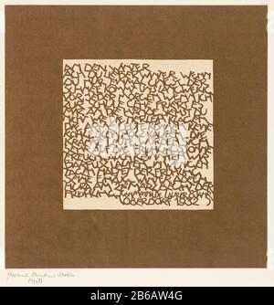 An den Winter (original title on the object) Text in German over the winter in a square surrounded by golden rand. Manufacturer : printmaker: Reijer Stolk Date: 1932 Physical features: collage of gold paper material: paper Technique: collage dimensions: sheet: h 248 mm × W 248 mm Subject: winter  other concepts (eg biblical scenes) (the four seasons of the year) Stock Photo