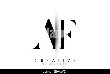 AF A F Letter Logo with Creative Shadow Cut and Overlayered Text Vector ...