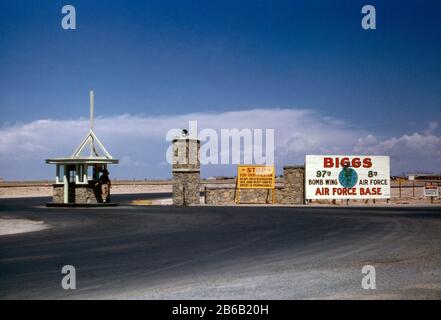 Vintage circa 1947 photograph entrance Gate 1 at Biggs Air Force