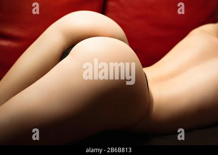 Image Of Model's Ass In Panties, Close-up Stock Photo, Picture and