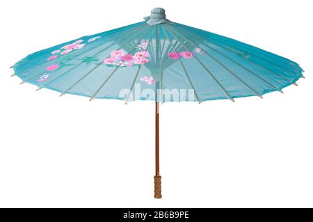 A light blue parasol sunshade. Stock Photo