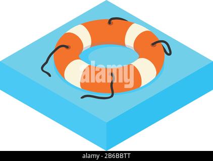 Lifebuoy icon. Isometric of lifebuoy vector icon for web design isolated on white background Stock Vector
