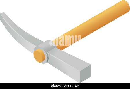 Hand pick axe icon. Isometric of hand pick axe vector icon for web design isolated on white background Stock Vector