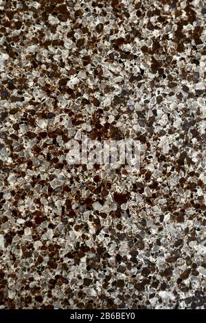The background is granite marble large crumb vertical from black, brown to white shades.  Stock Photo