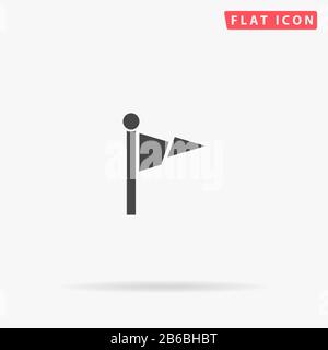 College Pennant flat vector icon. Glyph style sign. Simple hand drawn illustrations symbol for concept infographics, designs projects, UI and UX, webs Stock Vector