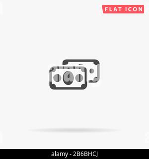 Dollars flat vector icon. Glyph style sign. Simple hand drawn illustrations symbol for concept infographics, designs projects, UI and UX, website or m Stock Vector