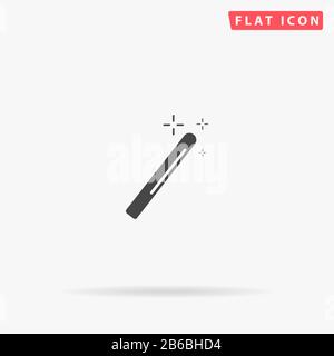 Magician Stick Wizard flat vector icon. Glyph style sign. Simple hand drawn illustrations symbol for concept infographics, designs projects, UI and UX Stock Vector
